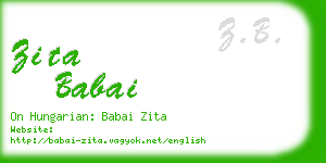zita babai business card